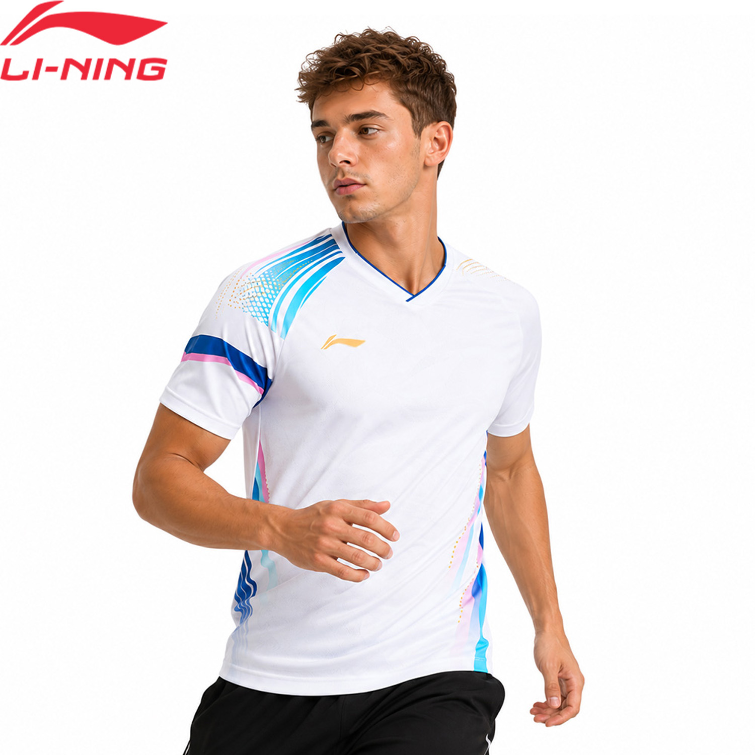 Badminton Rank - قميص لي-نينغ للريشة الطائرة للجنسين، مقاوم